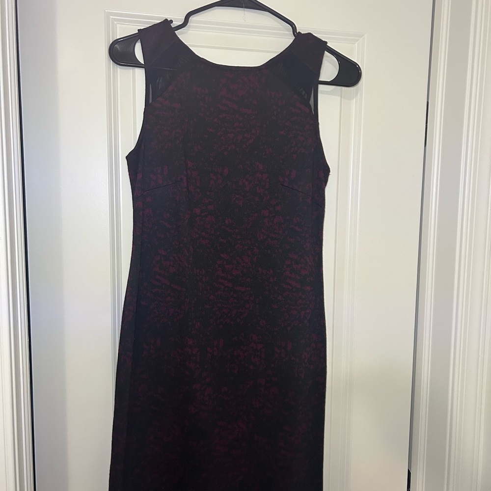 Banana Republic Black and Purple Midi Dress